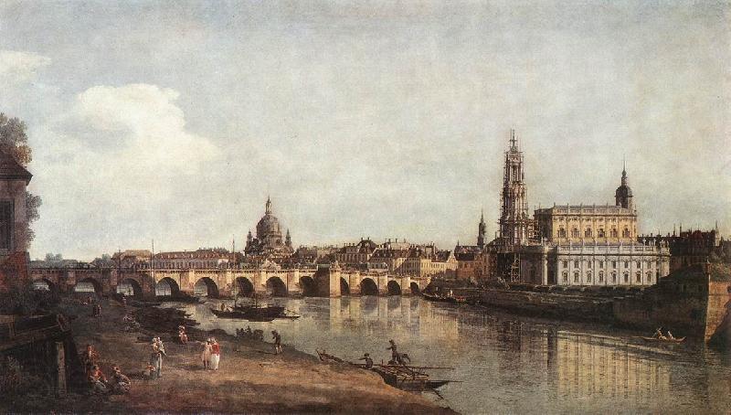 BELLOTTO, Bernardo View of Dresden from the Right Bank of the Elbe with the Augustus Bridge Spain oil painting art